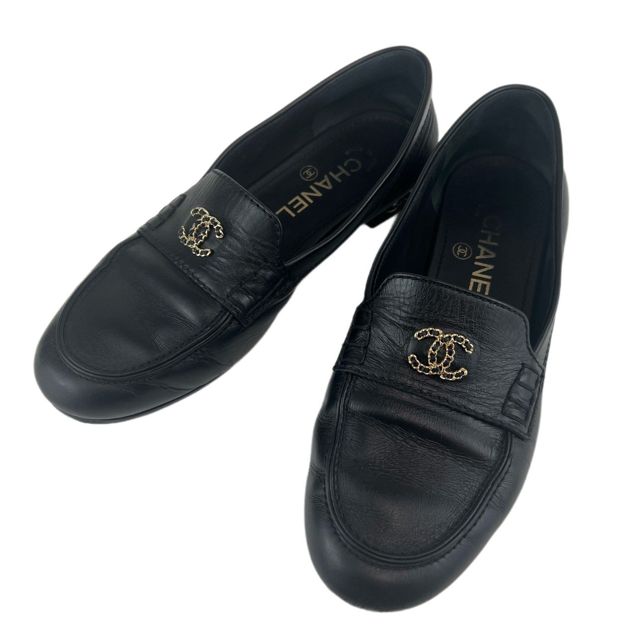 楽天市場】美品 CHANEL シャネル ローファー ココマーク Black