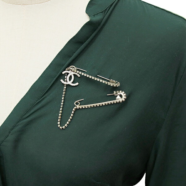 楽天市場】シャネル ブローチ ココマーク ダブルピン ストラス メタル