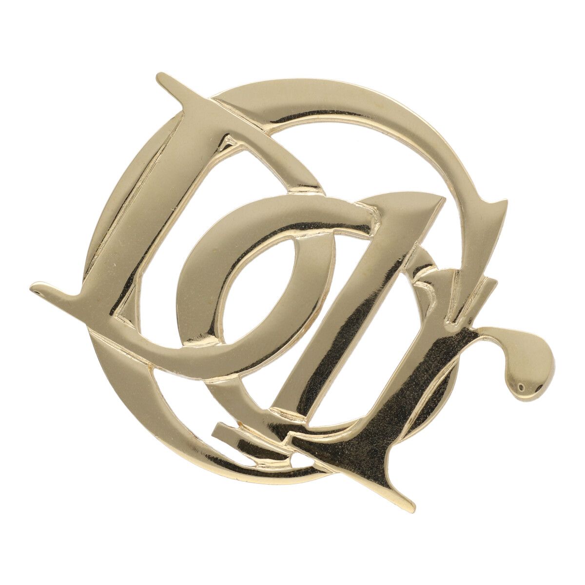 Christian Dior/ディオール◇ロゴ ブローチ◇クラシカルな金色ロゴ