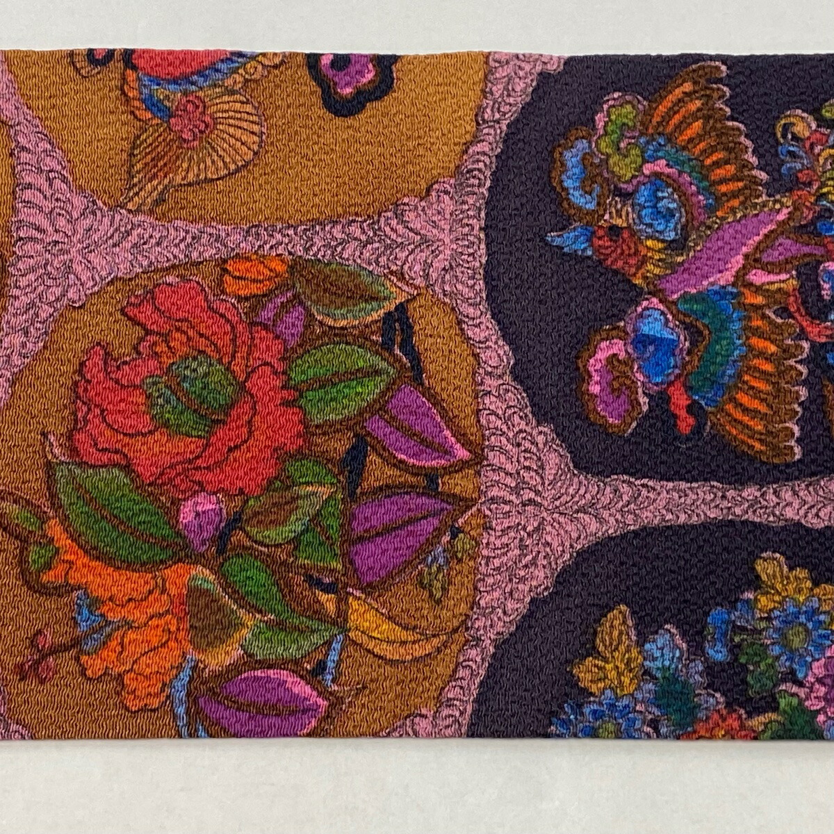 楽天市場】名古屋帯 美品 名品 山岡古都 落款あり 草花 鳥 縮緬 ピンク