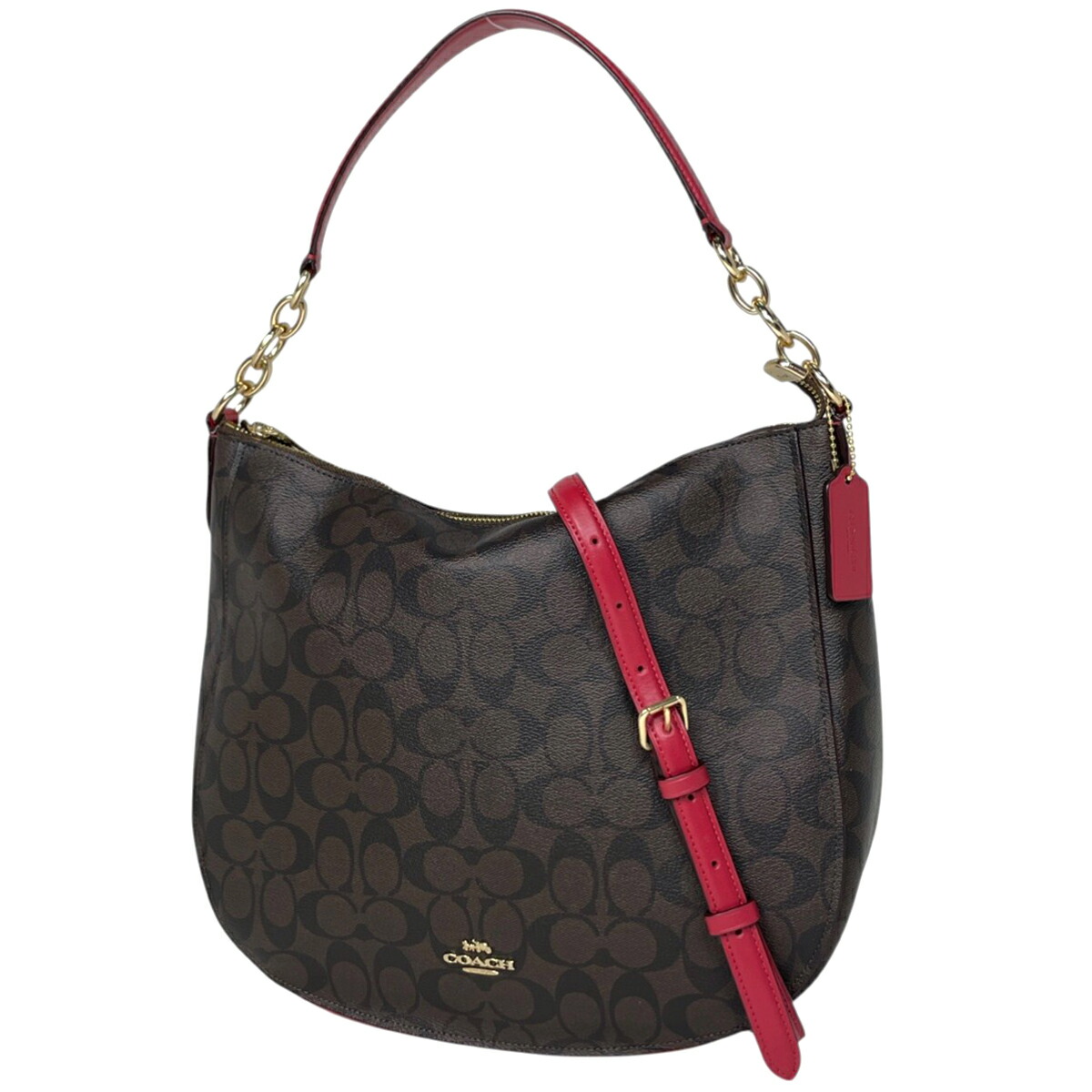 楽天市場】コーチ ショルダーバッグ ブラウンレッドの通販