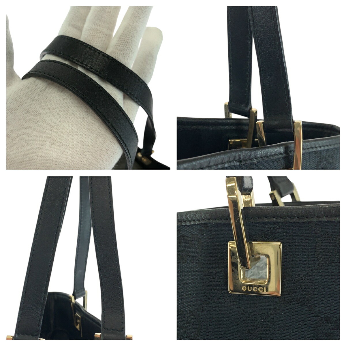 楽天市場】美品 GUCCI グッチ ブラック 黒 ゴールド金具 GGキャンバス