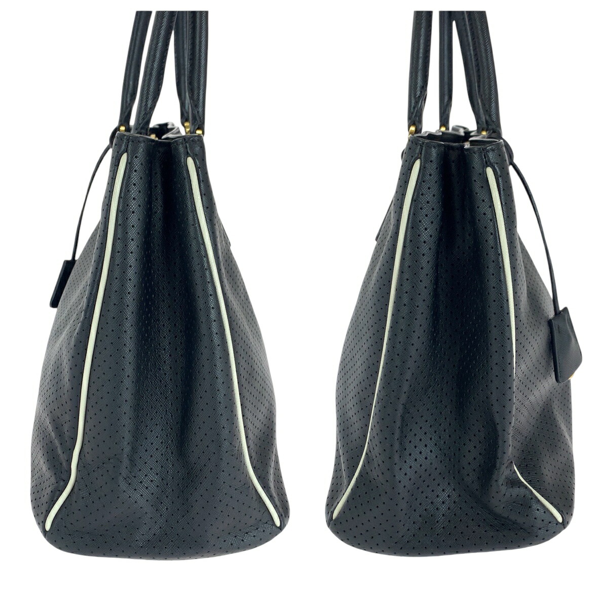 楽天市場】美品 PRADA プラダ サフィアーノ パンチング 三角ロゴ