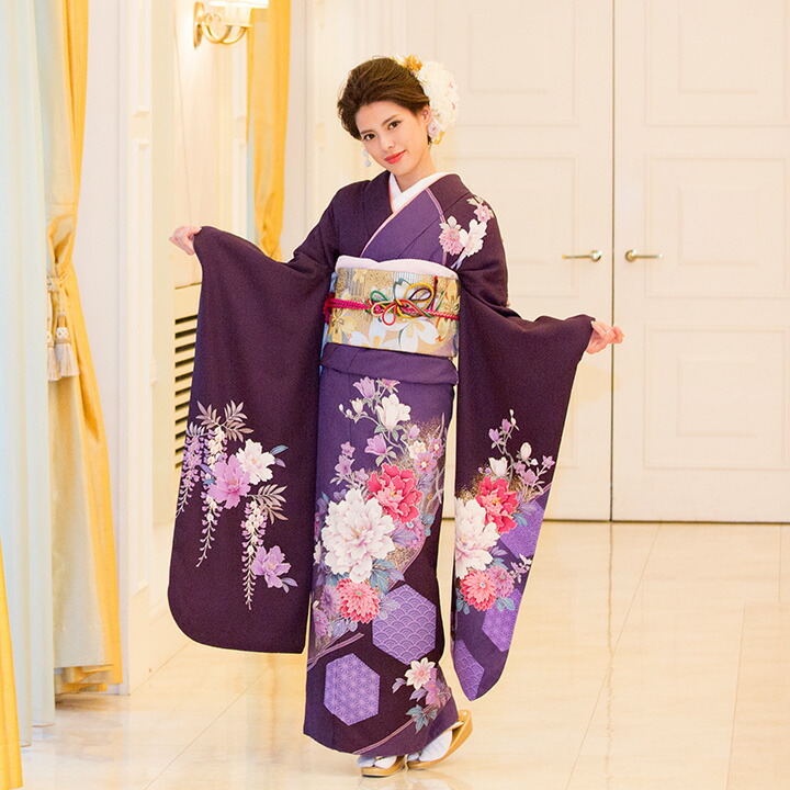 楽天市場】【レンタル振袖】【送料無料】振袖レンタルセット 紫