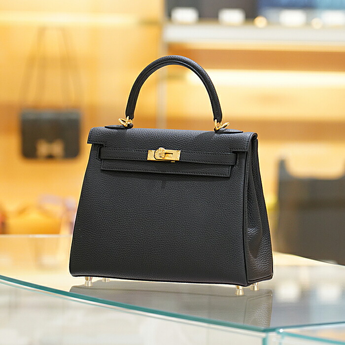 楽天市場】エルメス ケリー25 内縫い トゴ ブラック ゴールド金具