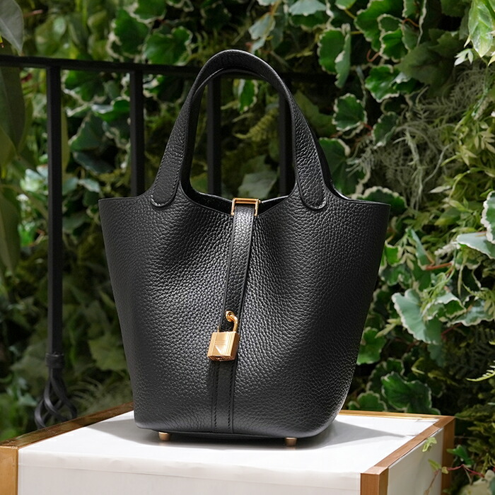 楽天市場】エルメス ピコタンロック PM トリヨン ノワール ゴールド