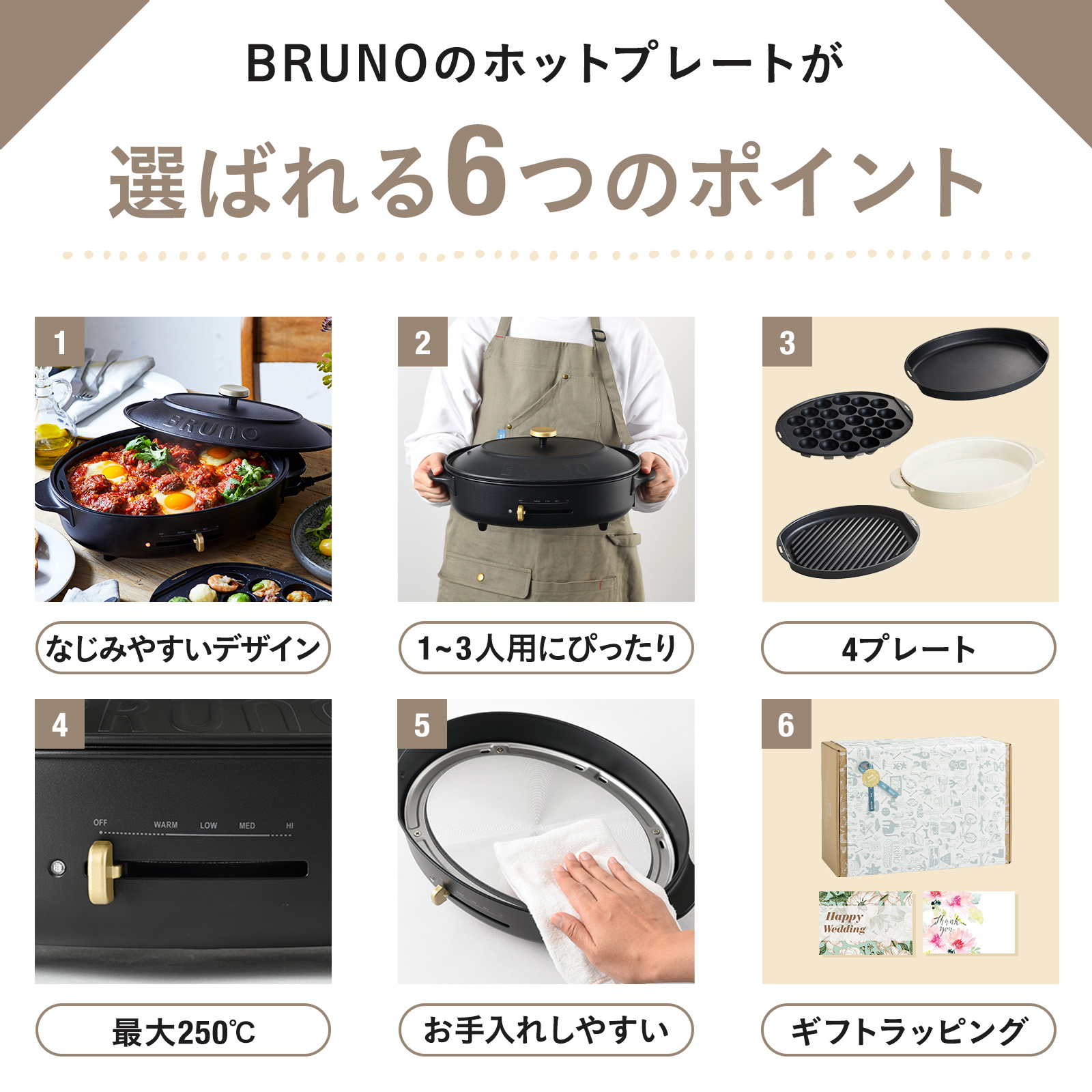 楽天市場】【P10倍】【BRUNO 公式】 ホットプレート 鍋 ブルーノ
