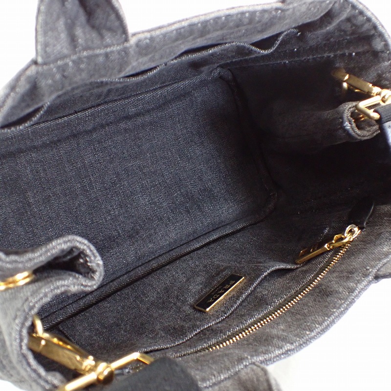 楽天市場】プラダ【PRADA】カナパ2WAYトートバッグデニムブラック