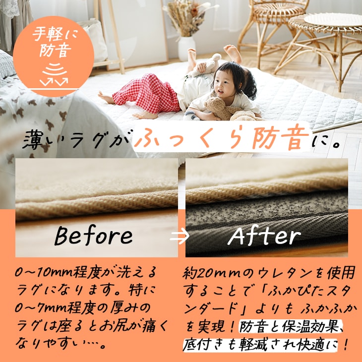 楽天市場】送料無料 防音 ふかふか下敷き専用ラグ ふかぴた PLUS [厚手