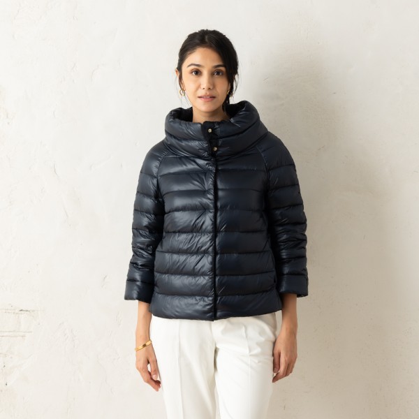 楽天市場】ヘルノ ダウンジャケット コート ケープ ネイビー