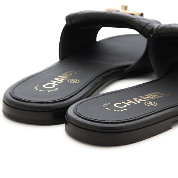 楽天市場】シャネル サンダル ミュール CCロゴ ブラック レディース