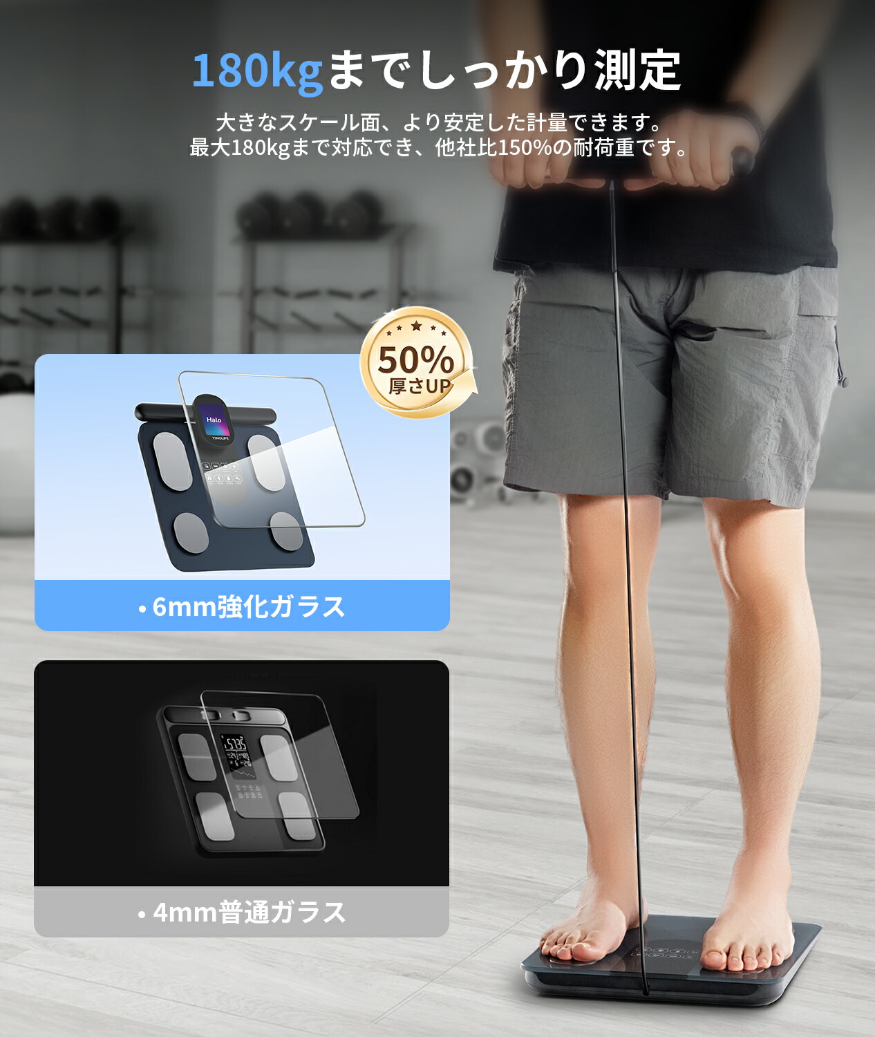楽天市場】YINOLIFE 体重計・体組成計 FG2305ULB 8電極 スマホ連動