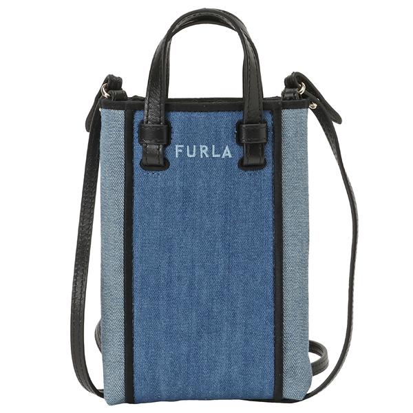 FURLA デニム素材ダークブルー2Wayバケツバッグ FURLA（フルラ