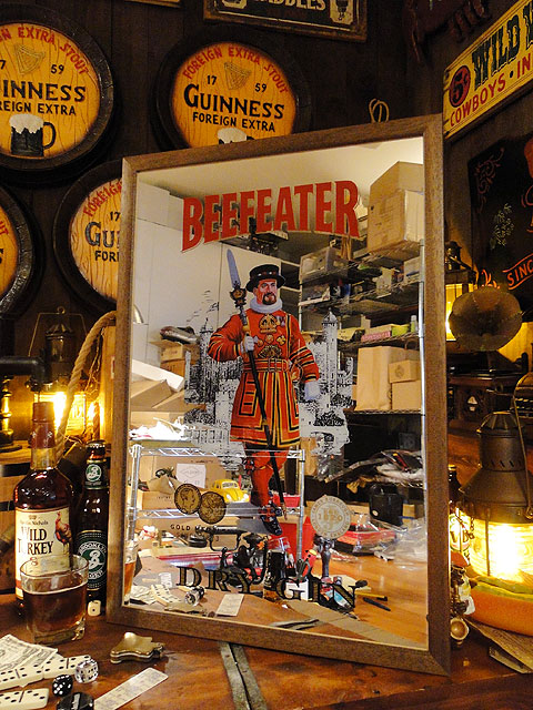 楽天市場】ビッグサイズ パブミラー （ビーフィーター） アメリカン