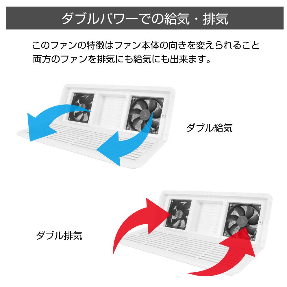 楽天市場】キャンピングカー パーツ 換気 給気 DC12V ダブルファン 全2
