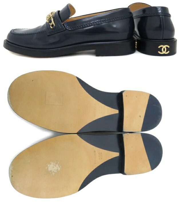 楽天市場】CHANEL ローファー フラットシューズ ShineCalfskin