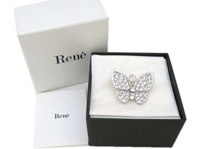 楽天市場】Rene バタフライ ブローチ クリア 新品同様【中古