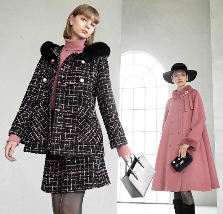 楽天市場】Rene ツイードショートパンツ ブラック×ピンクMIX 34