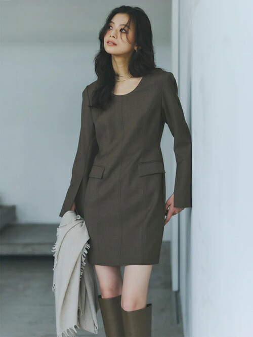 楽天市場】anuans ボクシーミニワンピース グレー 1 '25年 未