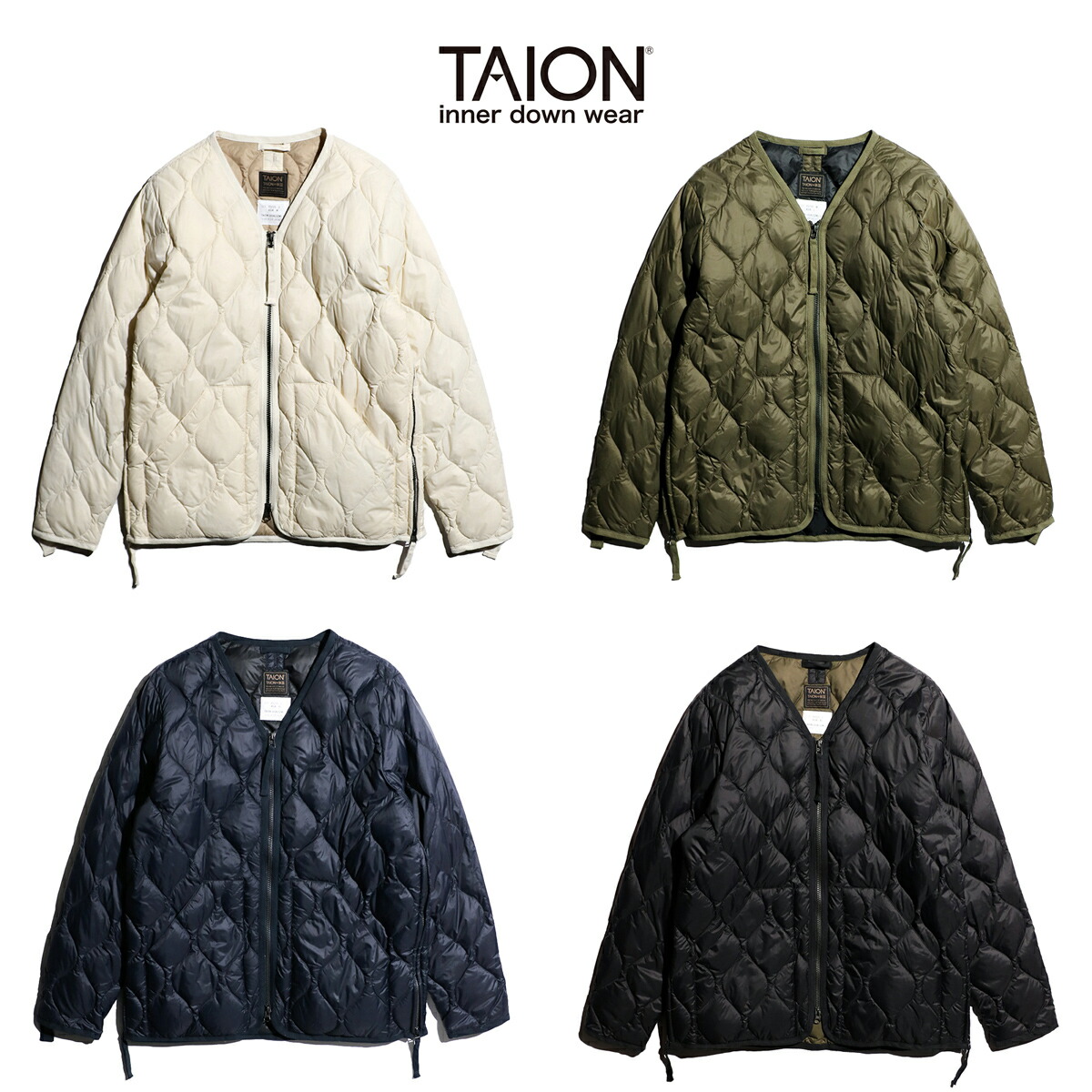 楽天市場】【WEB限定】【TAION / タイオン】MILITARY W-ZIP VNECK DOWN