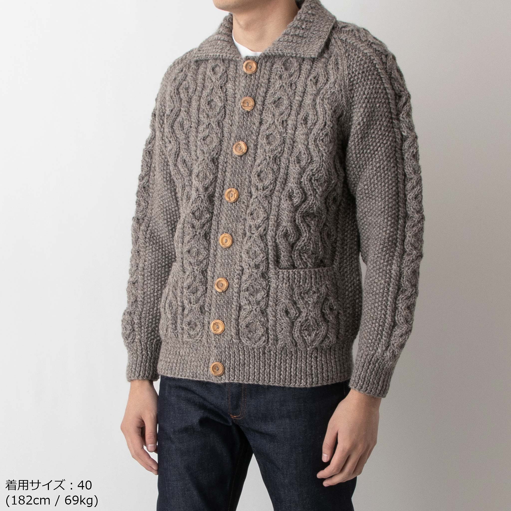 楽天市場】インバーアラン INVERALLAN 長袖ニットカーディガン