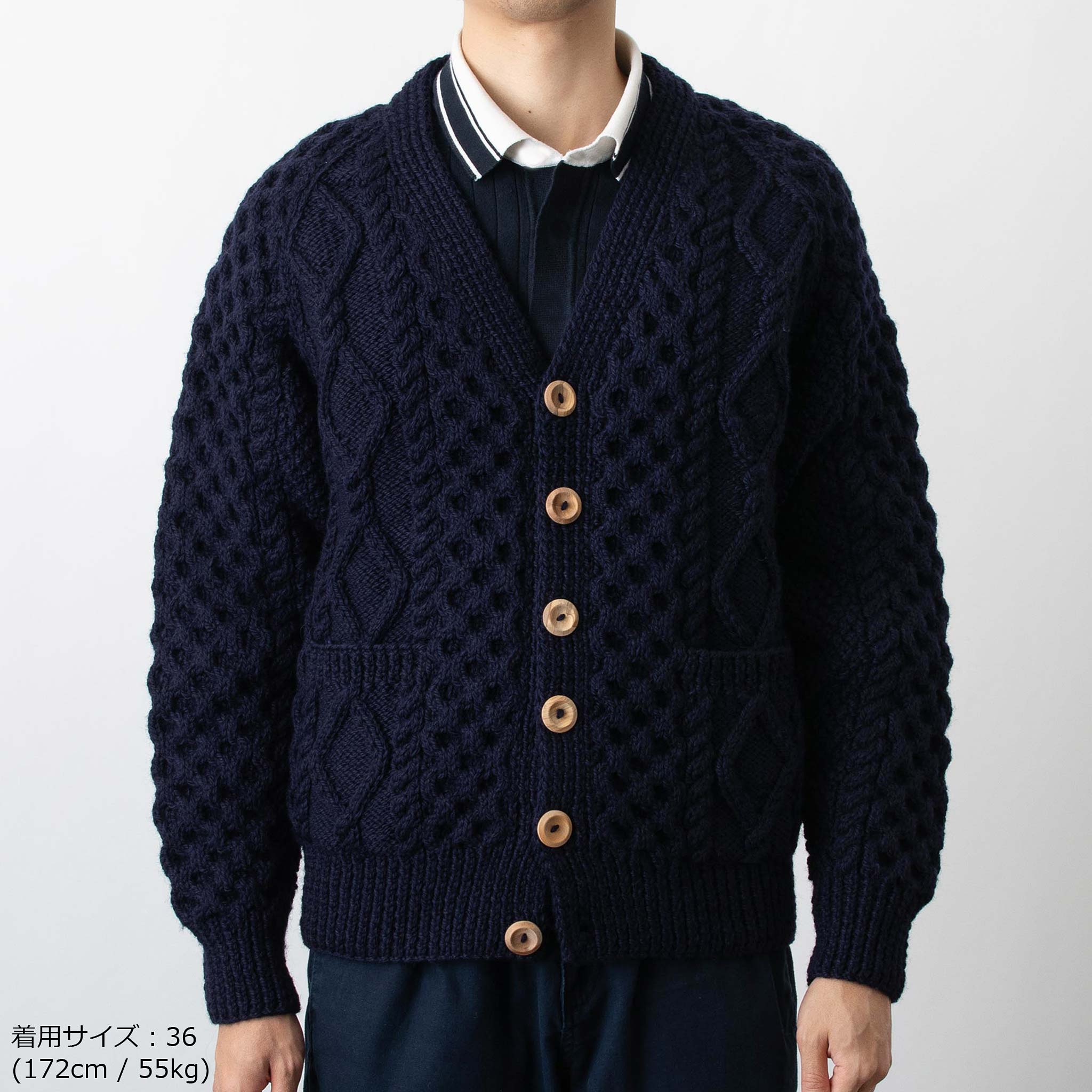 楽天市場】インバーアラン INVERALLAN 長袖ニットカーディガン ARAN V