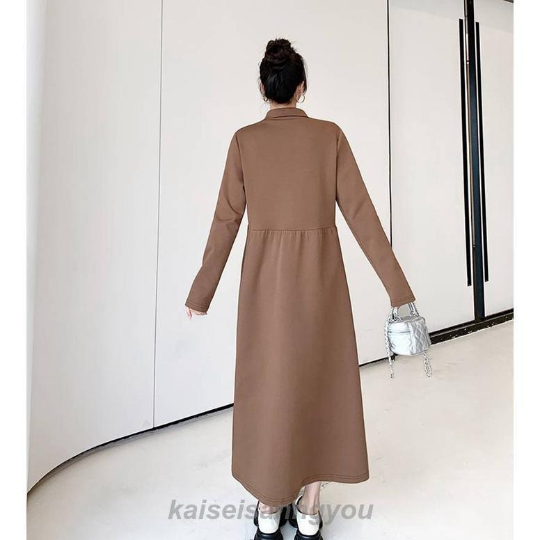 楽天市場】ロングワンピース 立ち襟 ワンピース ハーフジップ 長袖