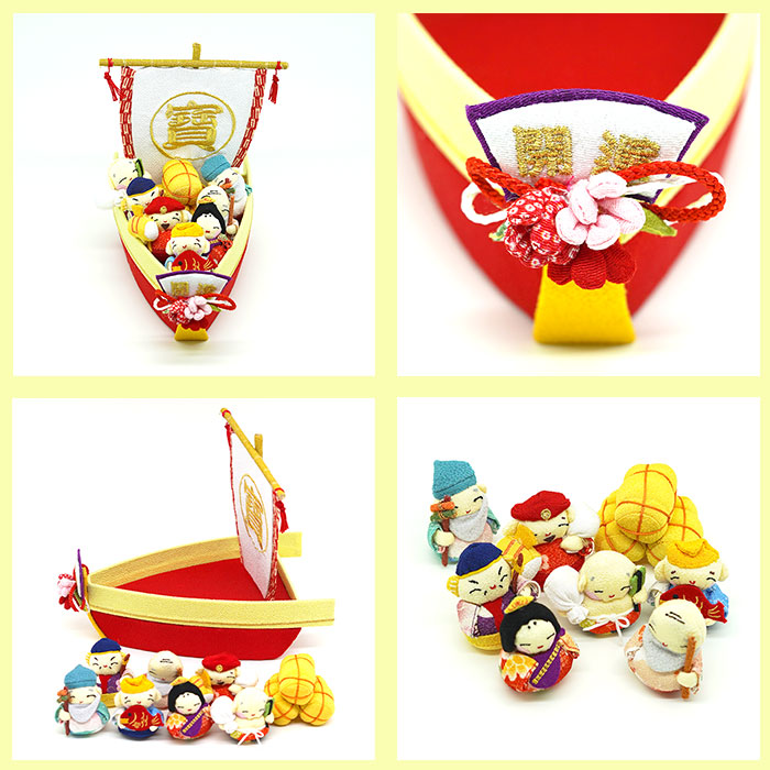 楽天市場】七福神 置物 宝船 インテリア 置き飾り [宝船お手玉セット