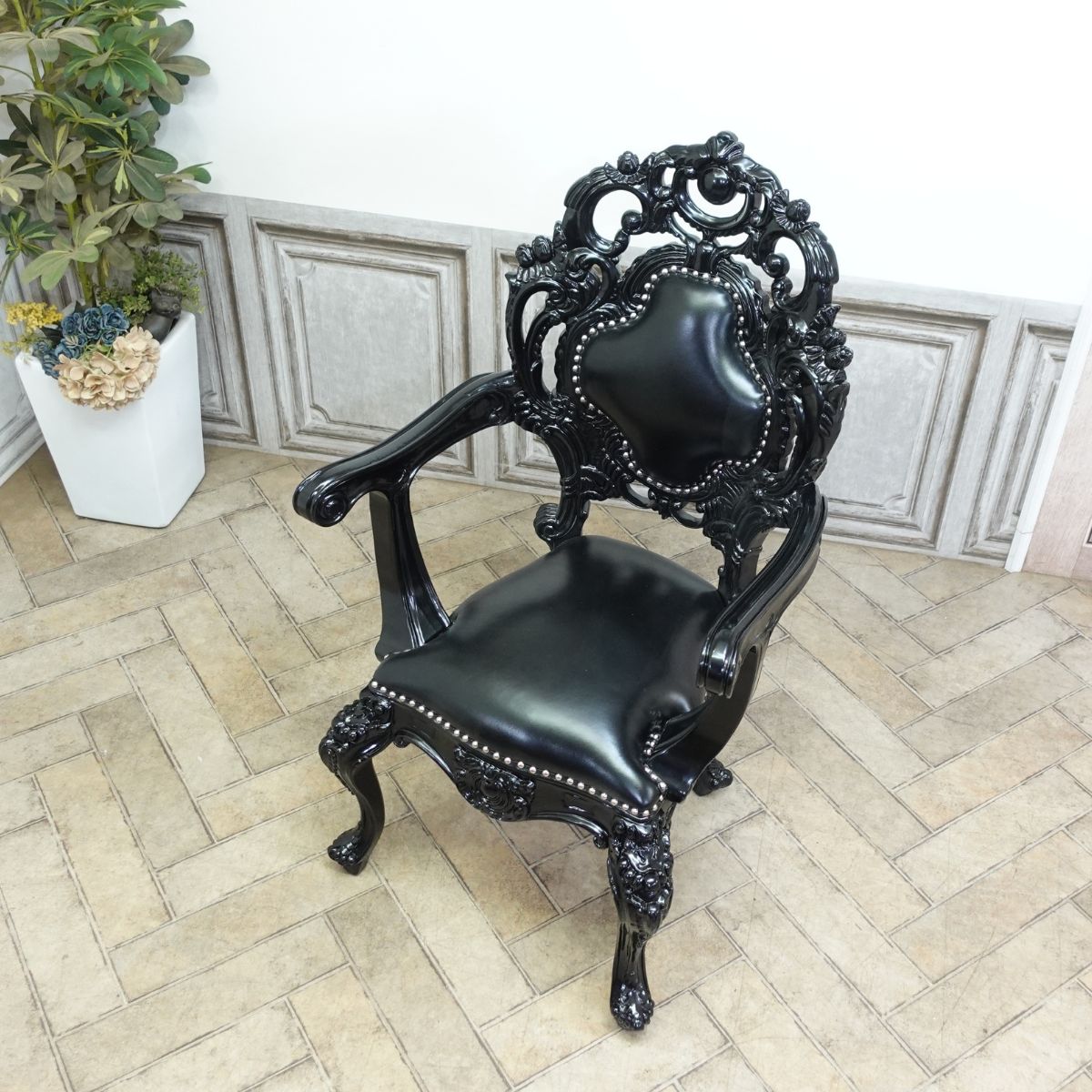 楽天市場】輸入家具 アームチェア アンティーク ダイニングチェア