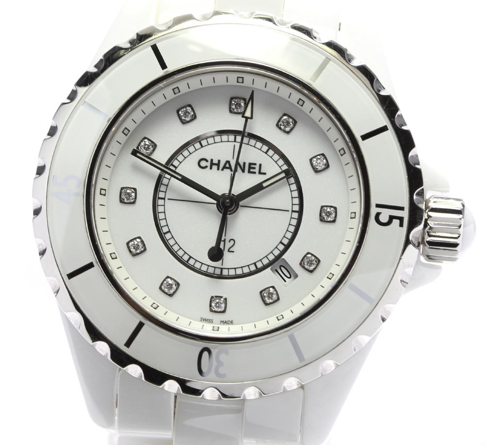 楽天市場】☆美品【CHANEL】シャネル J12 H1628 白セラミック 12P