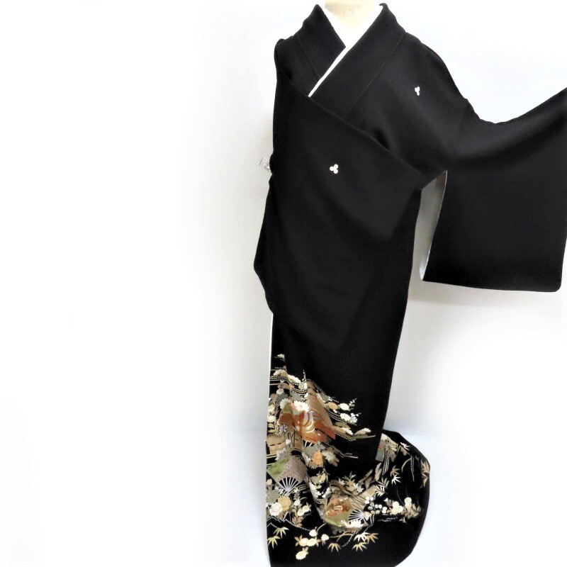 楽天市場】千總 黒留袖 京の老舗450余年 檜扇鳳凰紋 金駒刺繍 黒留袖