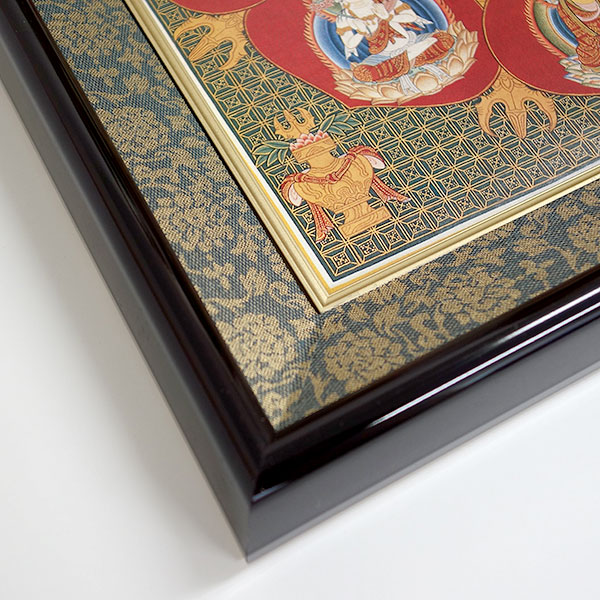 楽天市場】仏画 緞子 色紙額 「観音菩薩」 複製画 額付き（額外寸32.5