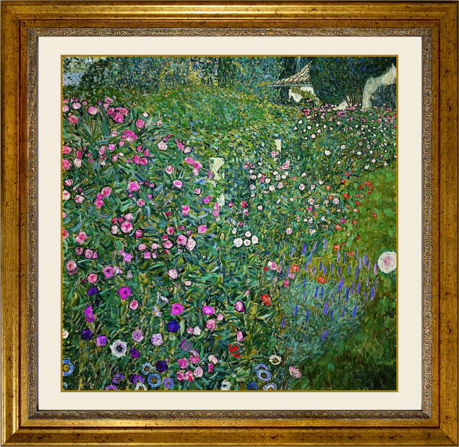 楽天市場】＊ クリムト「イタリアの庭園風景」 複製画 キャンバスに