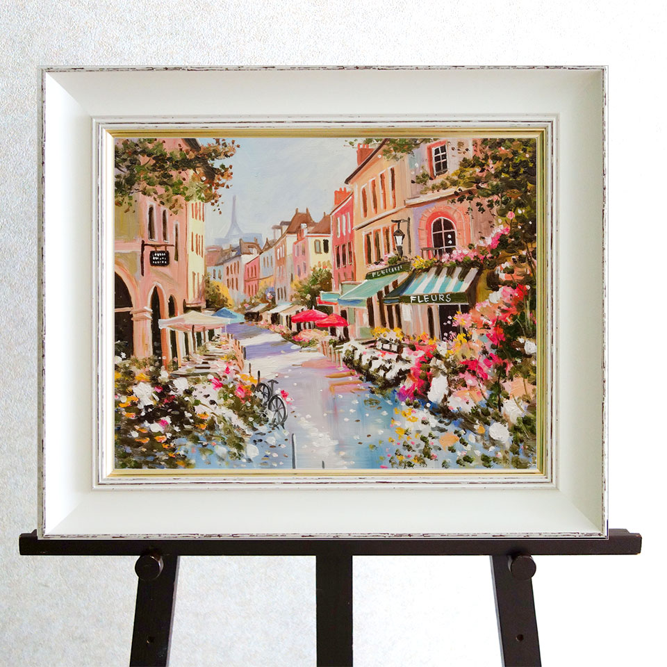 楽天市場】油彩画 F6号 渡瀬七生 『パリ、花咲く季節』 額付き 油絵