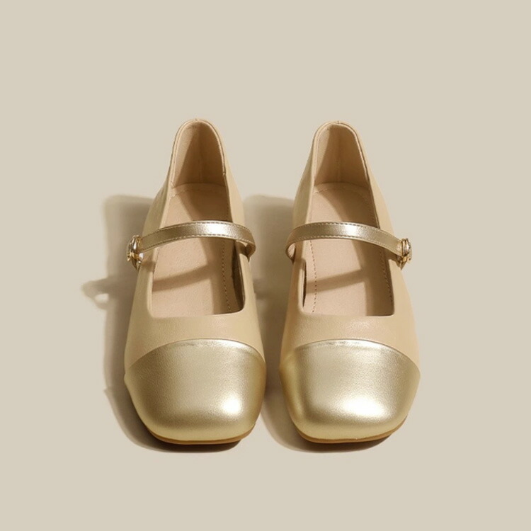 楽天市場】ストラップ バレエシューズ レディース バイカラー ラウンド