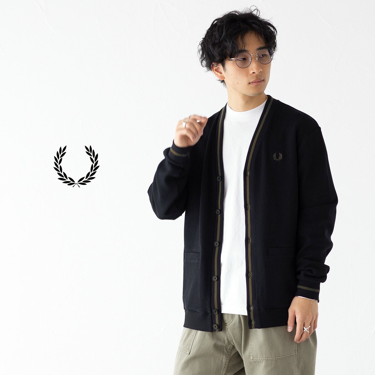 楽天市場】フレッドペリー FRED PERRY カーディガン ティップ ピケ