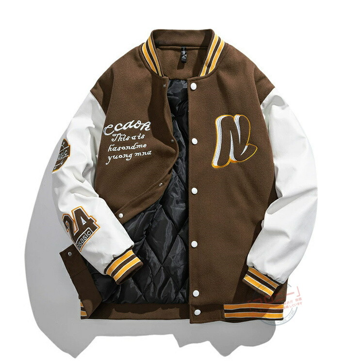 楽天市場】【送料無料】メルトン スタジャン メンズ ワッペン 暖かい