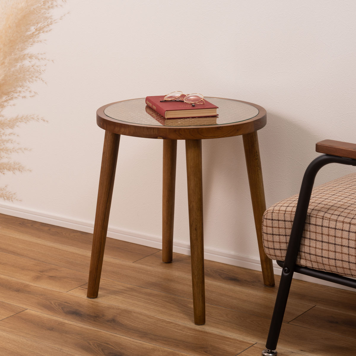 楽天市場】サイドテーブル Mサイズ 高さ50cm ラウンドガラステーブル