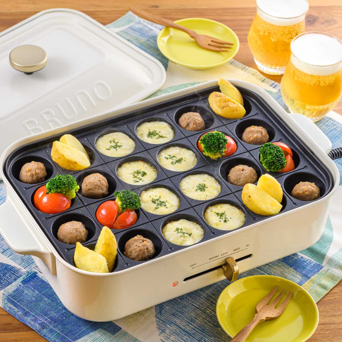 楽天市場】BRUNO コンパクトホットプレート たこ焼きプレート付き 蓋