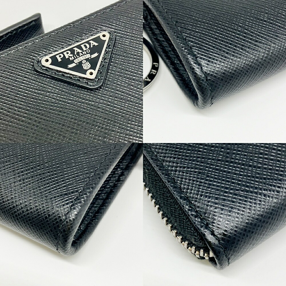 楽天市場】プラダ サフィアーノ トライアングルロゴ キーリング カード