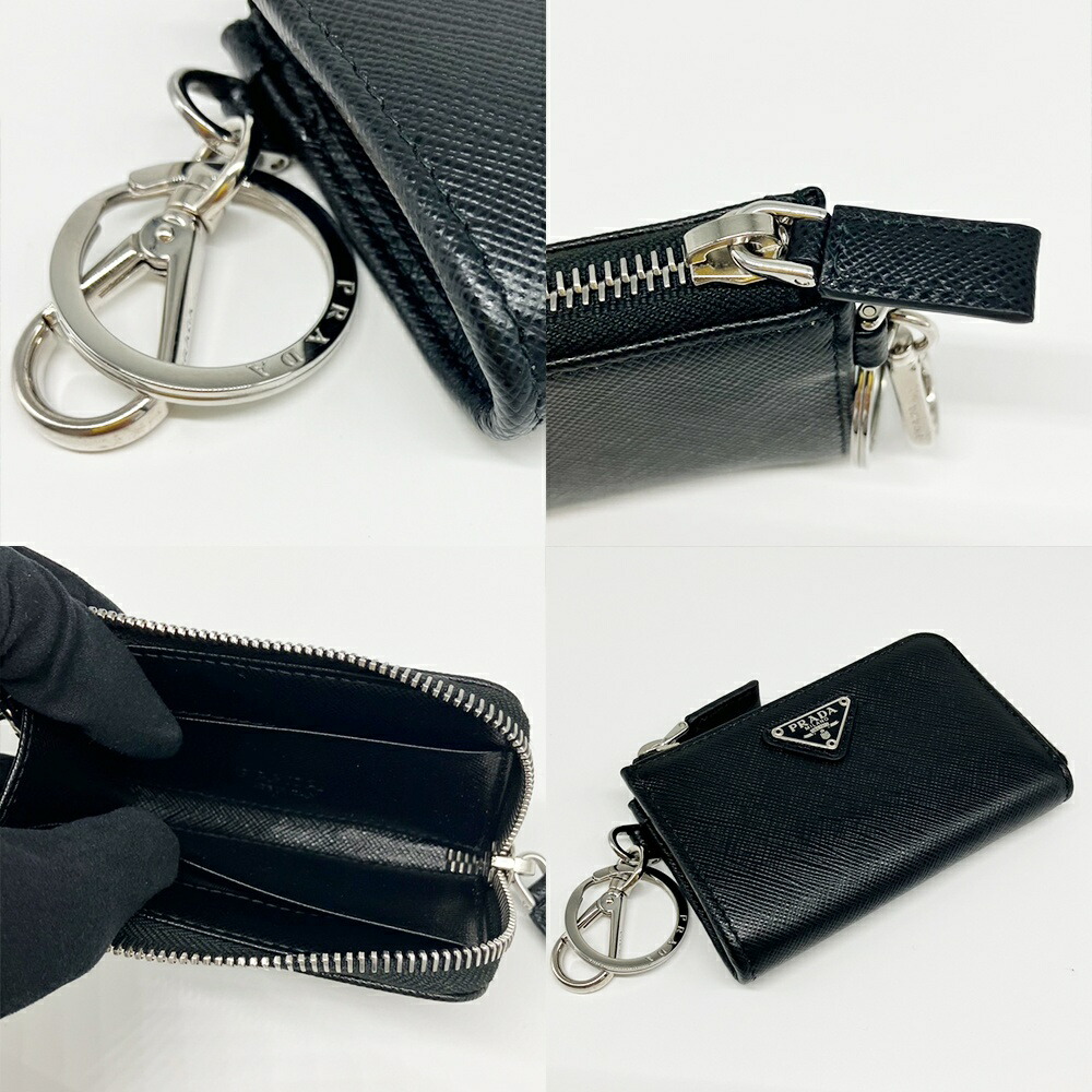 楽天市場】プラダ サフィアーノ トライアングルロゴ キーリング カード