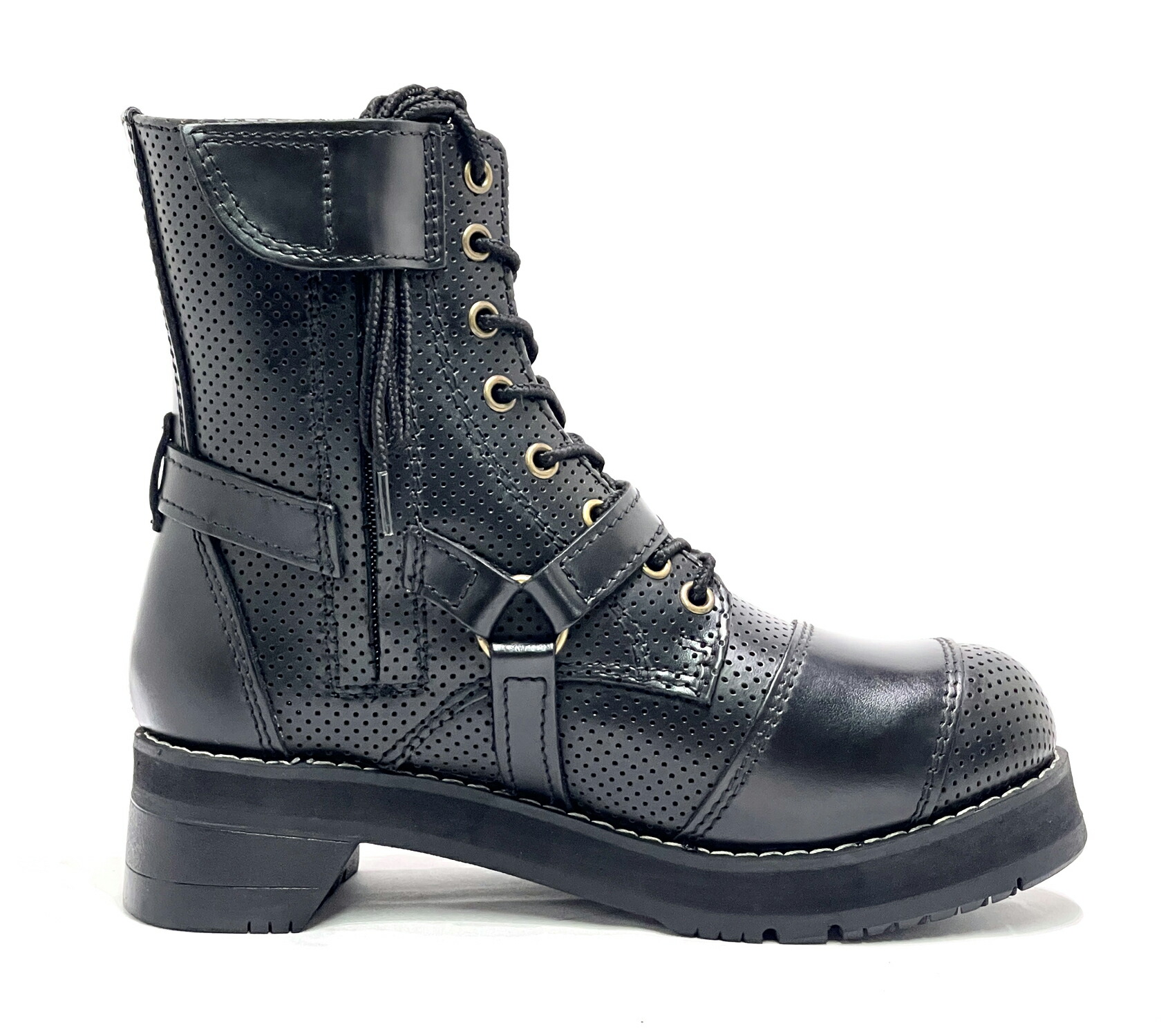 楽天市場】公式 【厚底】 ファルコン パンチングレザー 本革 バイク