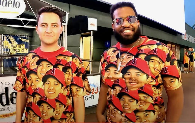 楽天市場】[新品]大谷翔平顔だらけTシャツ XL 大谷翔平MVP 非売品 限定