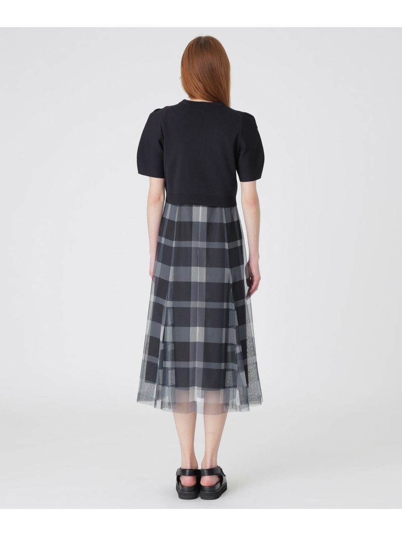 楽天市場】【美人百花コラボ】クレストブリッジチェックチュールニット