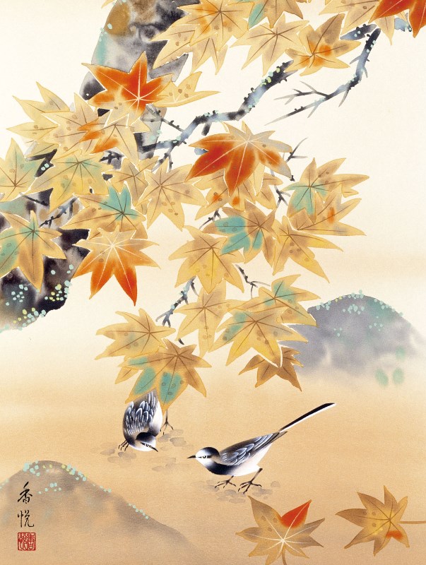 楽天市場】額絵 日本画 花鳥画 秋飾り 【紅葉】 西尾香悦 G4-BK082