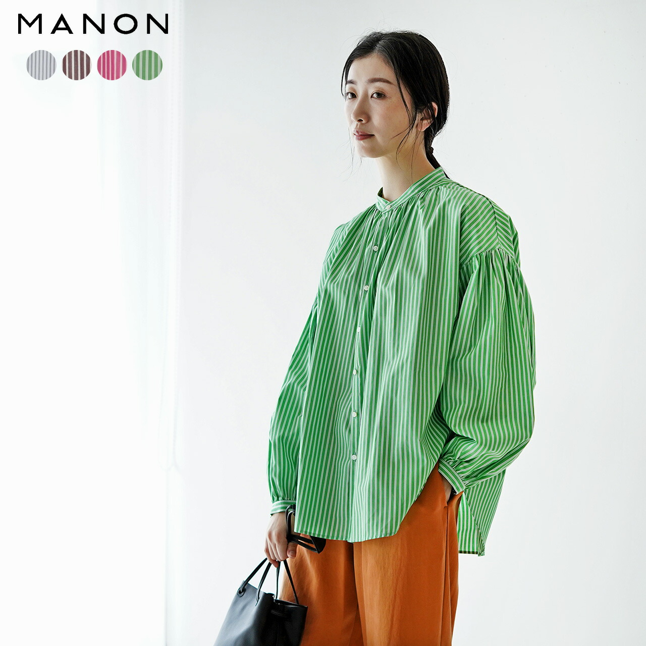 楽天市場】マノン MANON ストライプ アミカル シャツ STRIPE AMICAL