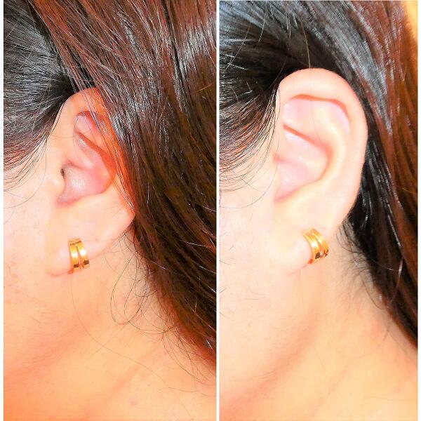 楽天市場】K18 イエローゴールド 角ミゾ ダブル フープピアス 5mm×10mm