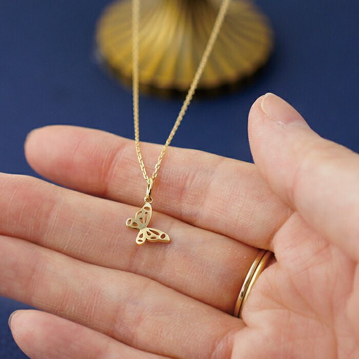 楽天市場】k18 ゴールド ネックレス ペンダントトップ 蝶 バタフライ