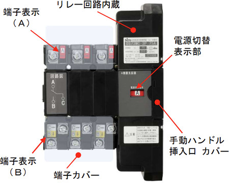 楽天市場】日東工業 DS73MC 3P 75A 自動電源切替開閉器リレー内蔵型 極