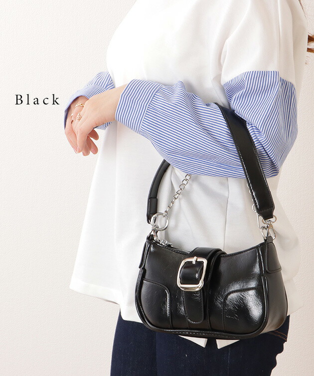 楽天市場】チェーン ストラップ ベルト付き フェイクレザー ショルダー